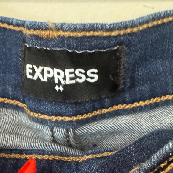 Express Dark Blue Flare Jeans - Picture 3 of 5